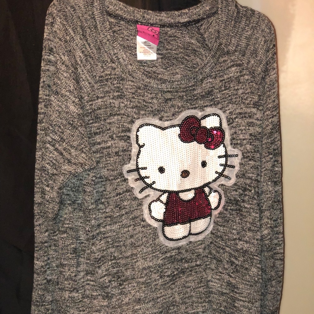 Hell Kitty knit grey long sleeve top